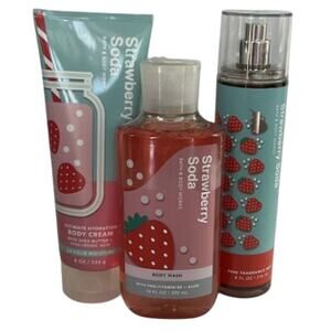 3 SET bbw STRAWBERRY SODA Shower / Mist / Body Cream